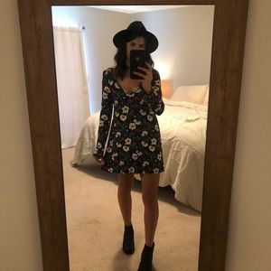 Long Sleeve Michael Lauren Floral Mini Dress
